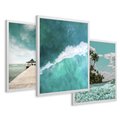 Zestaw obrazy w ramie 40x50 galeria - Plaża, palmy, hawaje, morze - rama biała