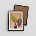 Plakat w ramie 30x40 - Delikatne Piękno - palma, pastele - rama czarna