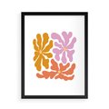 Plakat w ramie 50x70 - Rozbijające Refleksje - abstrakcyjne kolorowe kwiaty, minimlizm - rama czarna