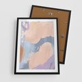 Plakat w ramie 50x70 - Przenikanie Niecodziennych Form - abstrakcyjne akwarelowe plamy, pastele - rama czarna