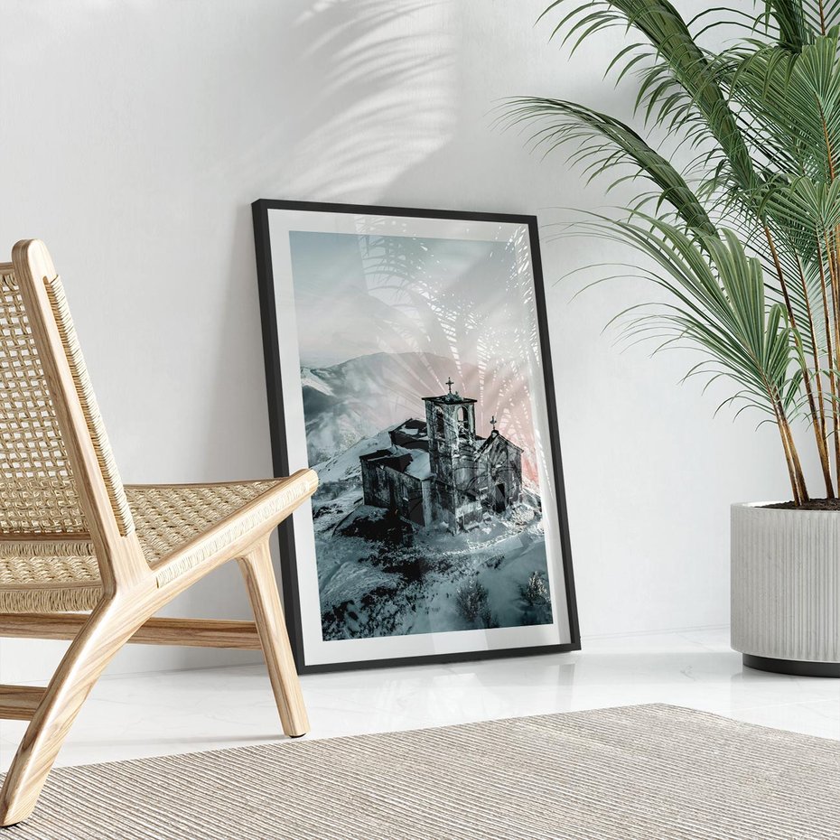 Plakat bez ramy 50x70 - Stary Kościół w Górach - stary kościół, ruiny