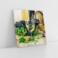 Obraz na płótnie 60x60 - Wino winogrona i kieliszki - wino, winogrona