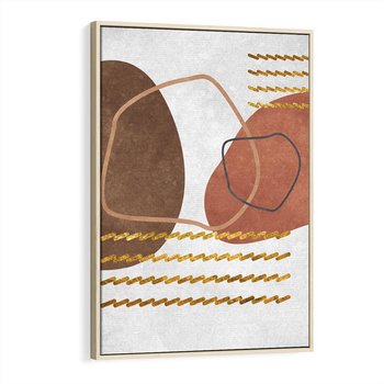 Obraz w ramie 80x120 - Odbicie światła serca - abstrakcyjne rozlane plamy, boho styl - rama drewno