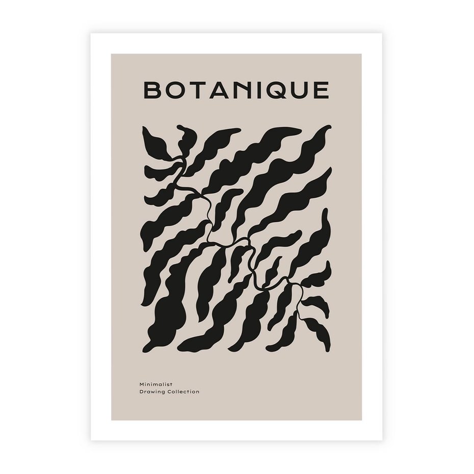 Plakat bez ramy 50x70 - Księga Odbić - abstrakcyjne liśćie, roślinne motywy