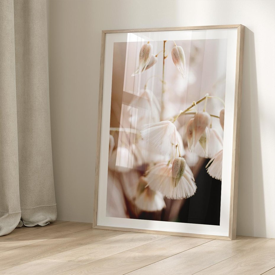 Plakat w ramie 30x40 - Suszona Delikatność - suszone kwiaty, rośliny - rama drewno