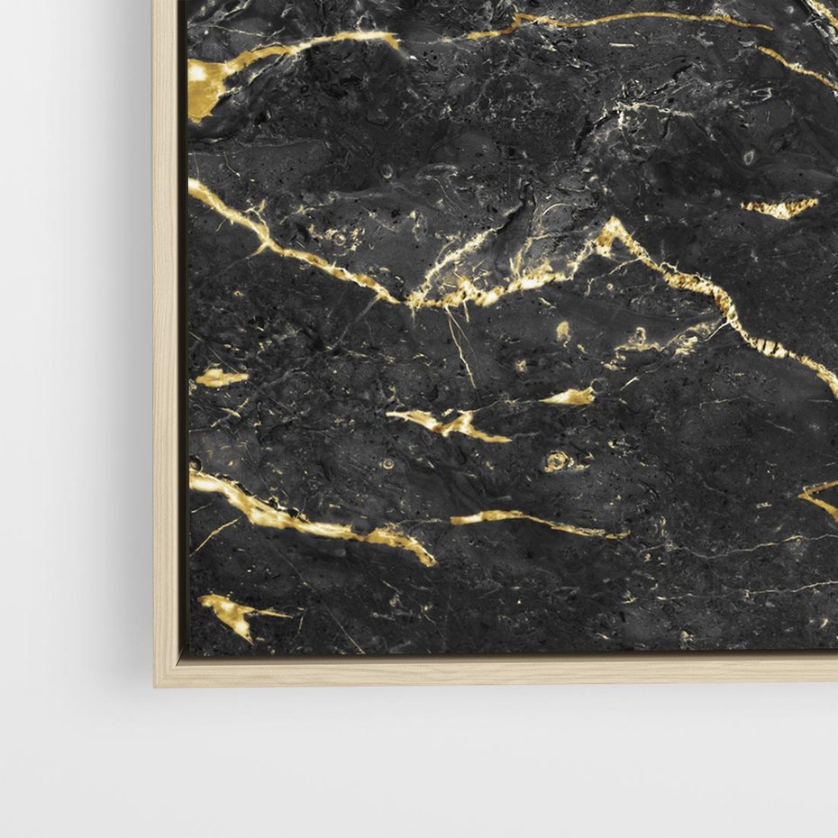 Obraz w ramie 80x80 - Egzotyczny Blask - marmur, złoto - rama drewno