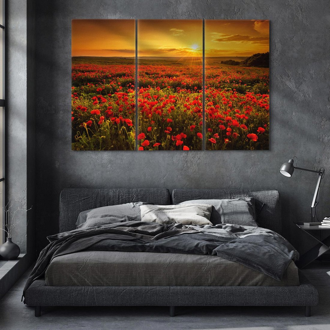 Obraz na płótnie 120x80 - Makowe uczucia - maki, kwiaty
