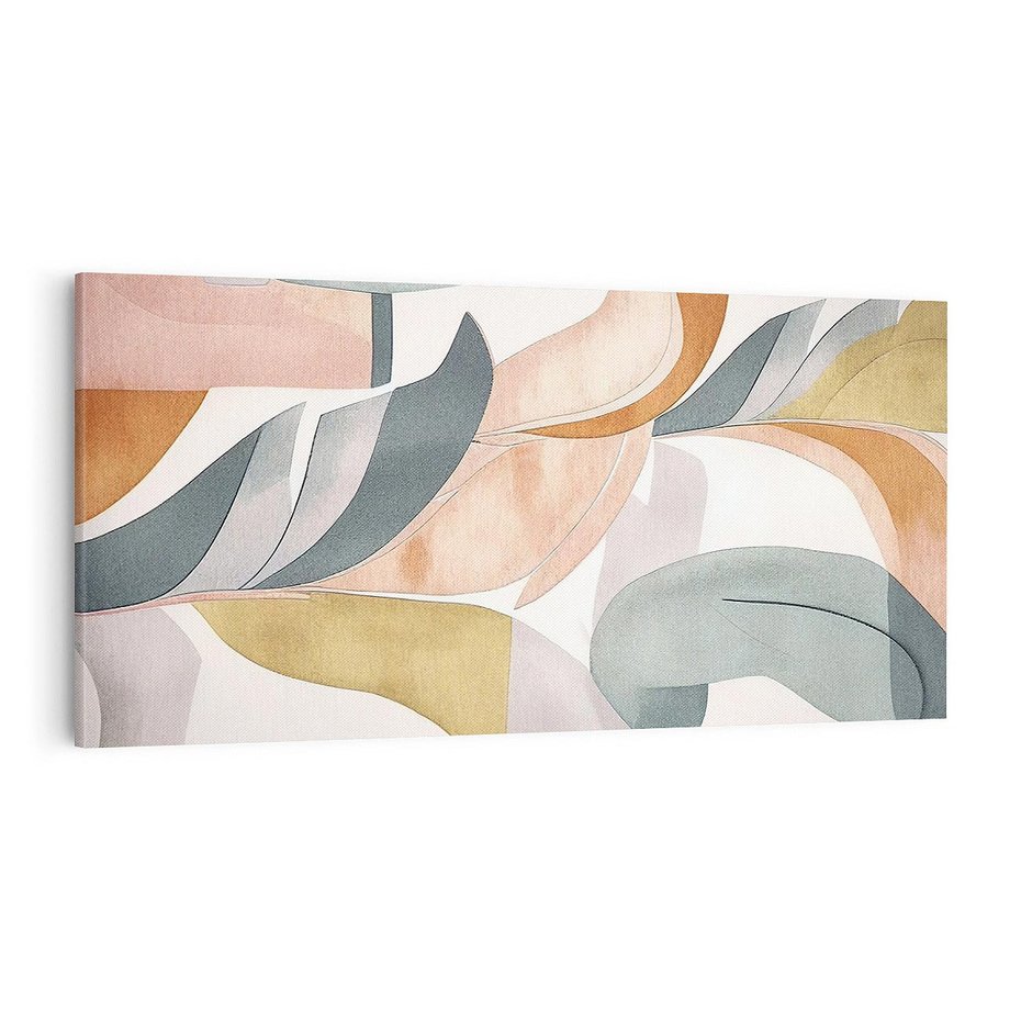 Obraz na płótnie 100x50 - Beżowe Akwarele - pastelowe akwarele, kształty