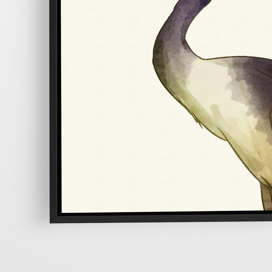 Obraz w ramie 50x50 - Kwiatowa Ekspresja - japońska sztuka, ptak - rama czarna