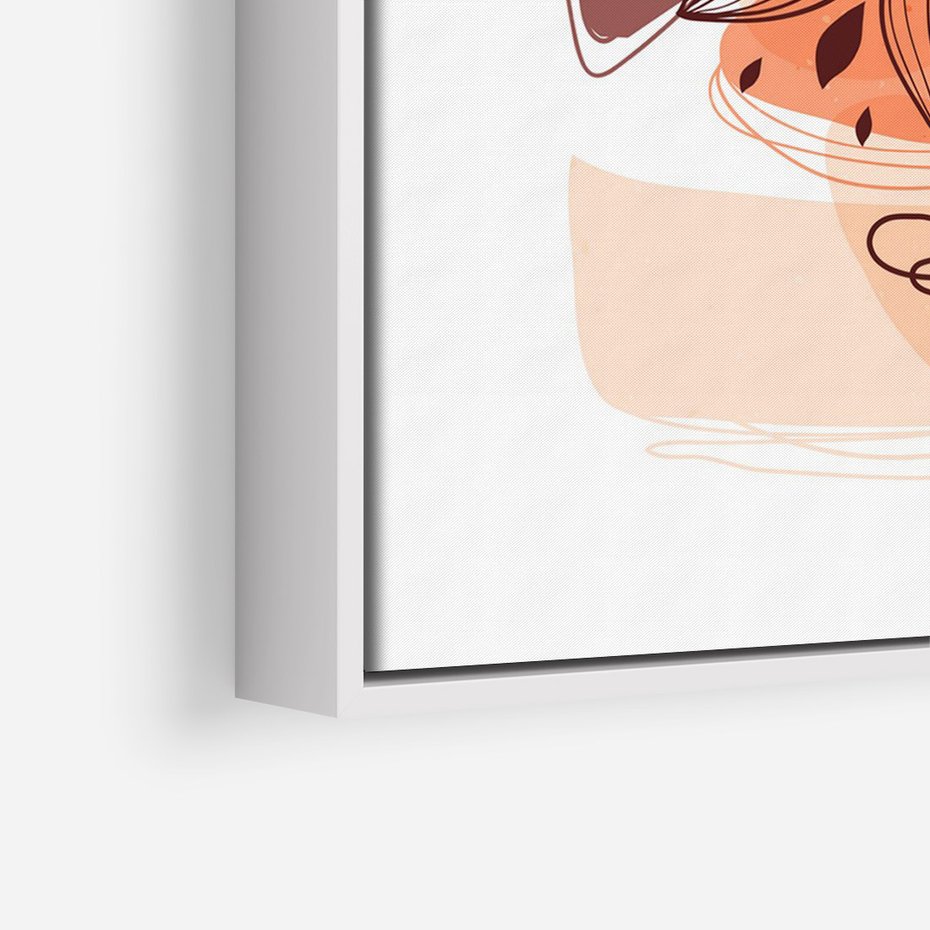 Obraz w ramie 70x100 - Kwiatowa Oaza - abstrakcyjna sztuka, plamy - rama biała