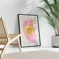 Plakat bez ramy 21x30 - Migotliwe Dziwne Ścieżki - abstrakcyjna różowa plama, akwarela