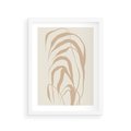 Plakat w ramie 30x40 - Formy Nowoczesności - minimalistyczny plakat, liście palmy - rama biała
