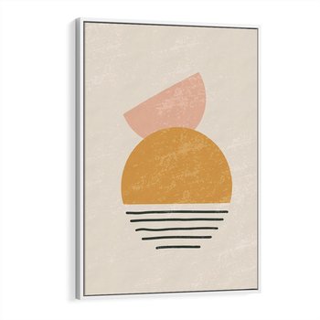 Obraz w ramie 80x120 - Krótka Forma - abstrakcyjna sztuka, boho kształty - rama biała