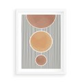 Plakat w ramie 50x70 - Taniec Linii - abstrakcyjna nowoczesna sztuka, koła okręgi - rama biała