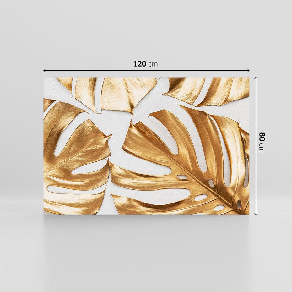 Obraz na płótnie 120x80 - Siła Natury - złote, liście
