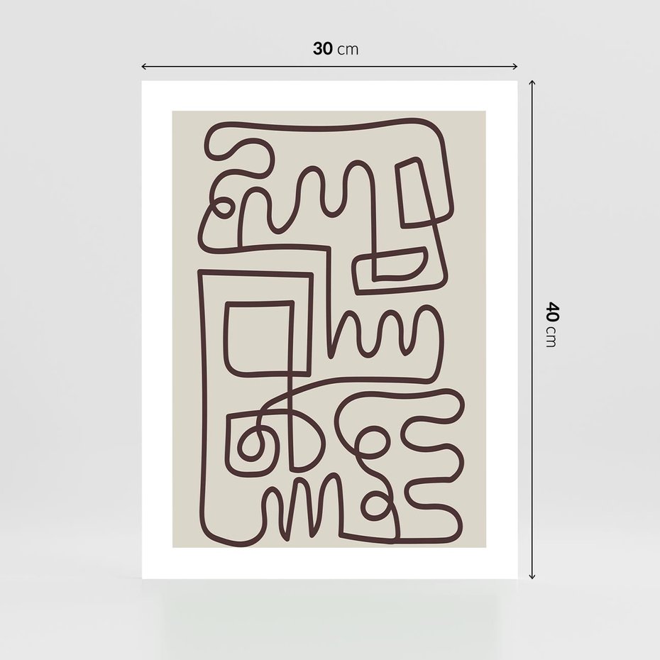 Plakat bez ramy 30x40 - Etniczna Abstrakcja - nowoczesna boho grafika, abstrakcja