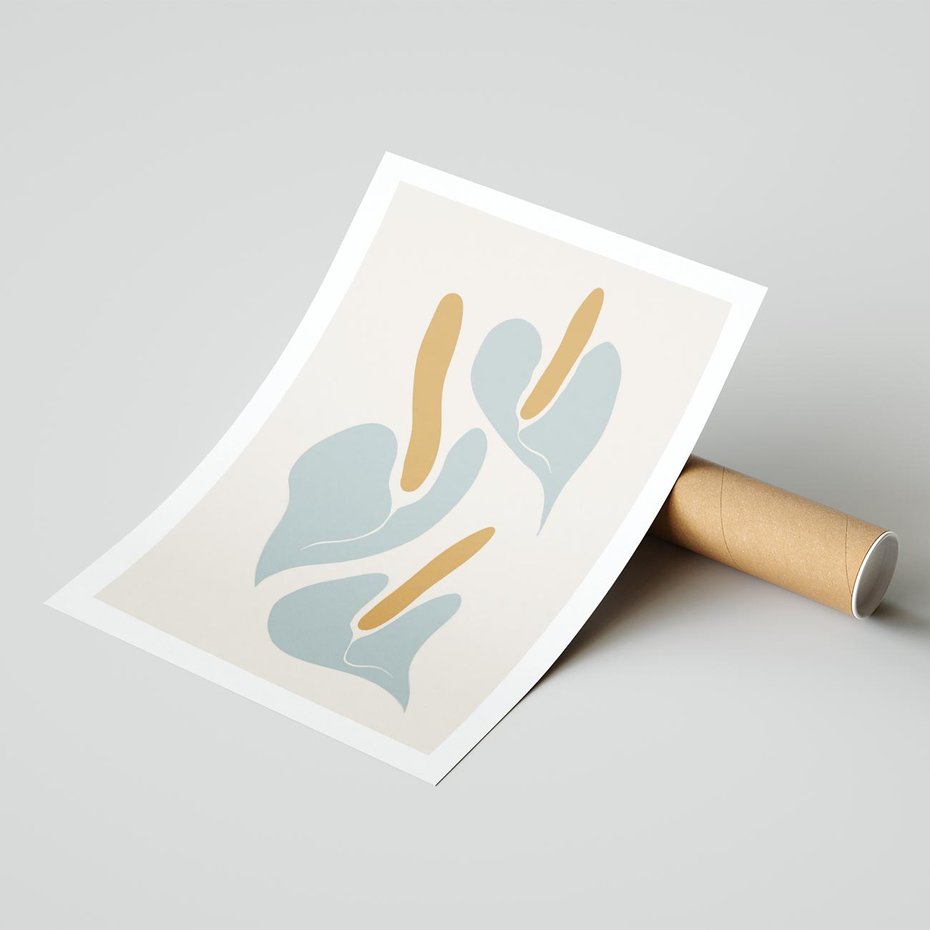 Plakat bez ramy 21x30 - Kwiaty Pasteli - kwiaty, nowoczesne i minimalistyczne