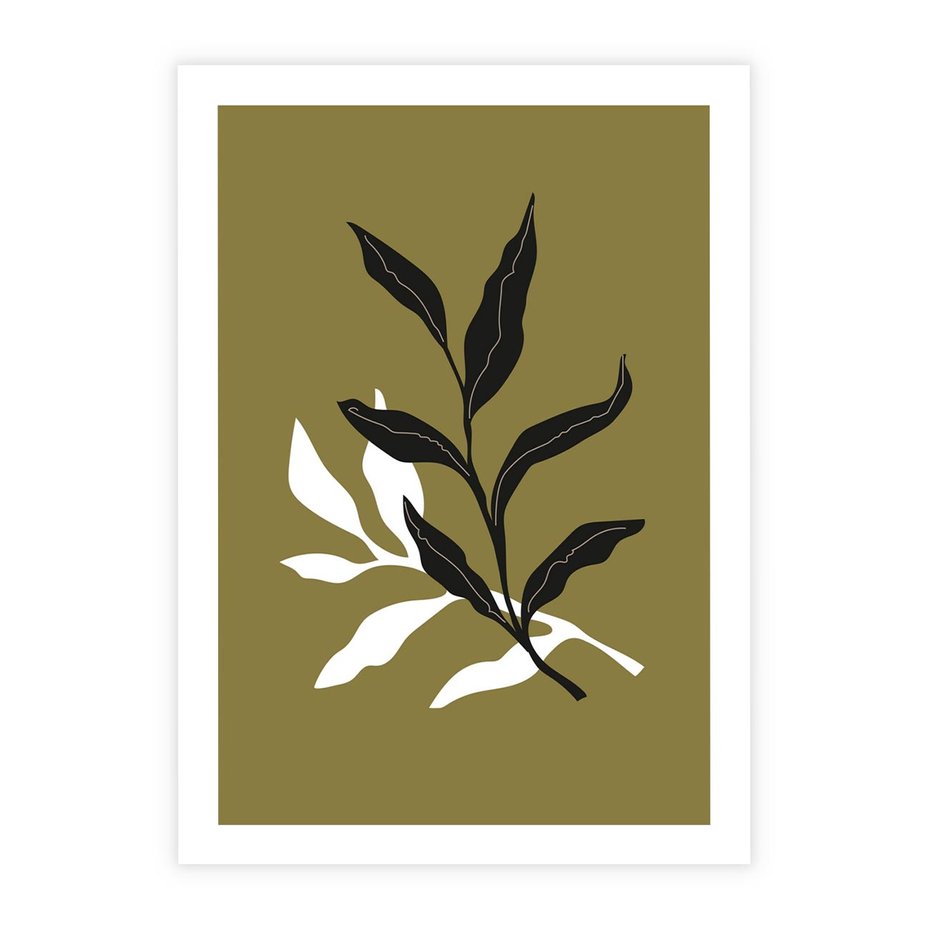 Plakat bez ramy 21x30 - Wewnętrzne Odsłony - liście, gałązki