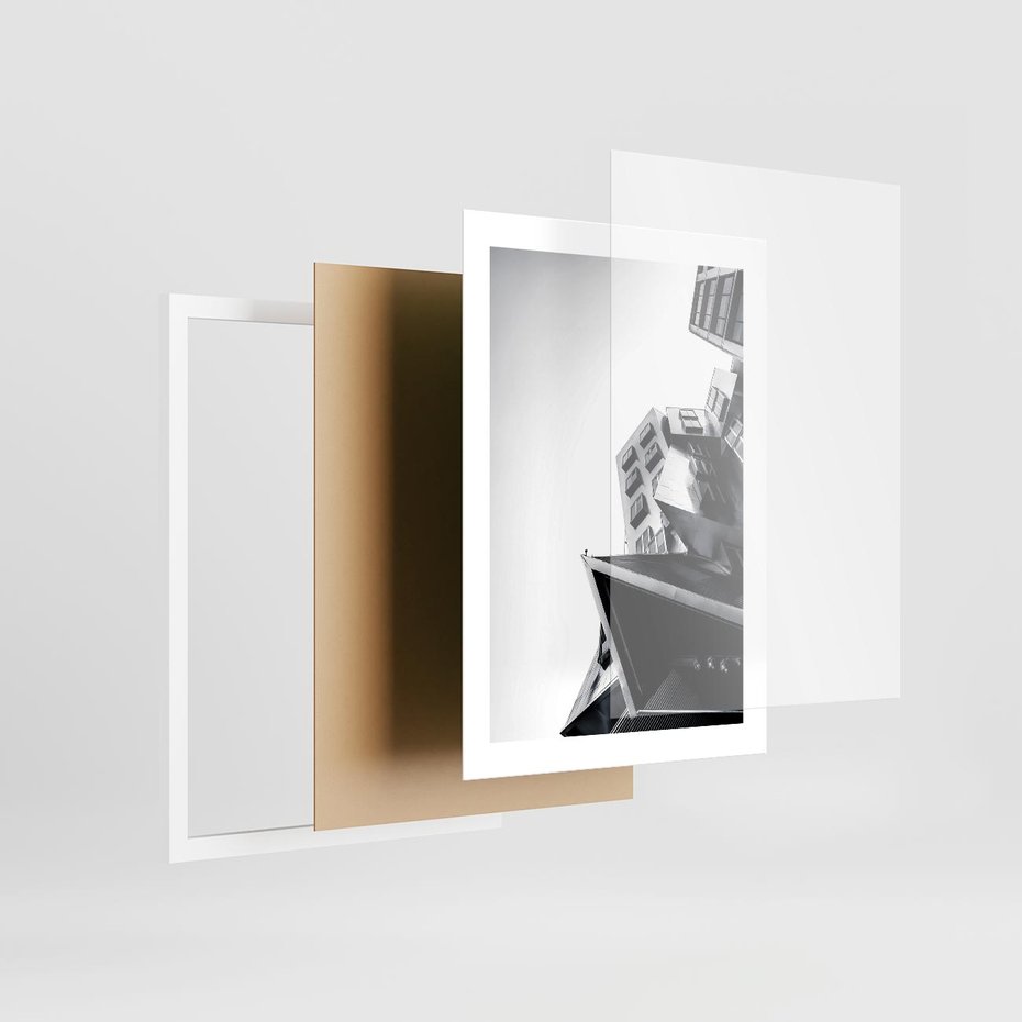 Plakat w ramie 30x40 - Czarno-Biały Świat - architeltura, surowość - rama biała