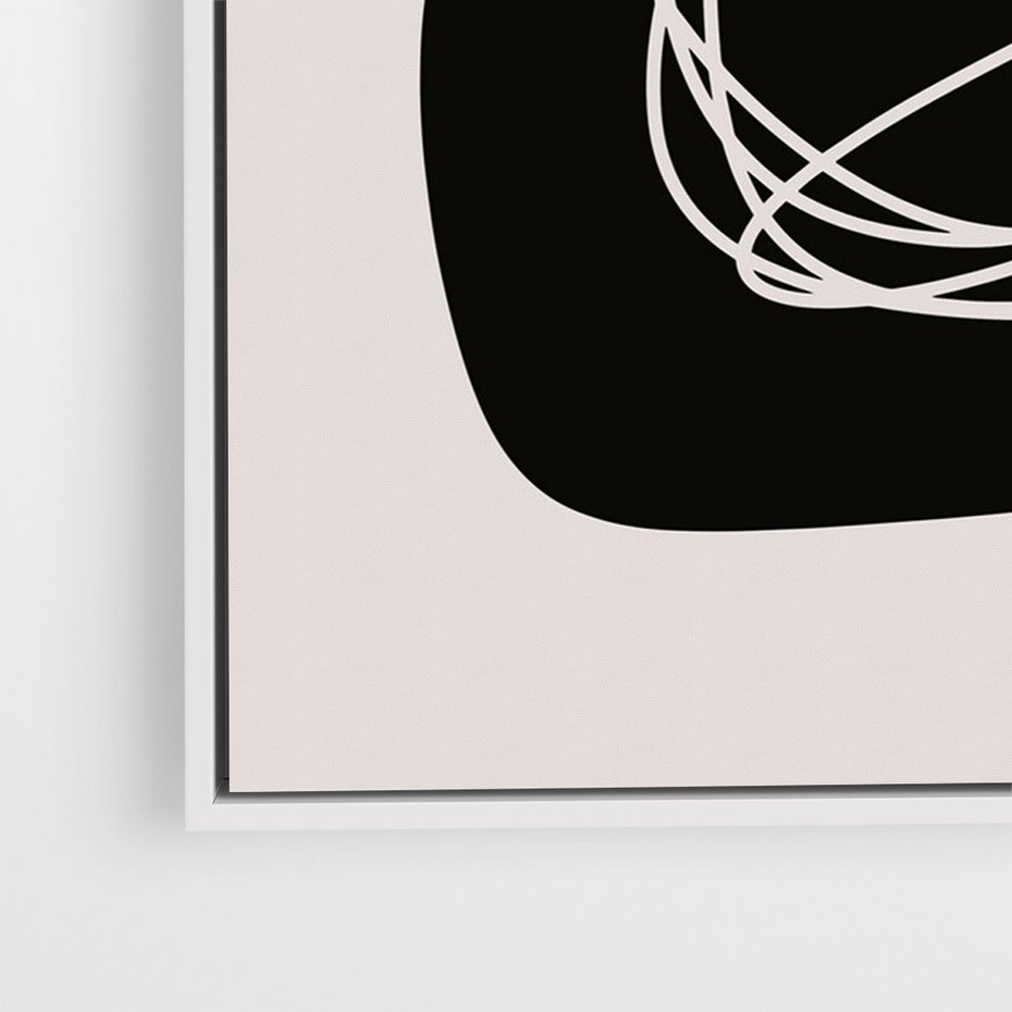 Obraz w ramie 70x100 - Linie Eksploracji - abstrakcyjne szkicowane linie, minimalizm - rama biała