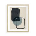 Plakat w ramie 40x50 - Migotliwe Refleksje - abstrakcyjne nieregularne kształty, minimalistyczny plakat - rama drewno