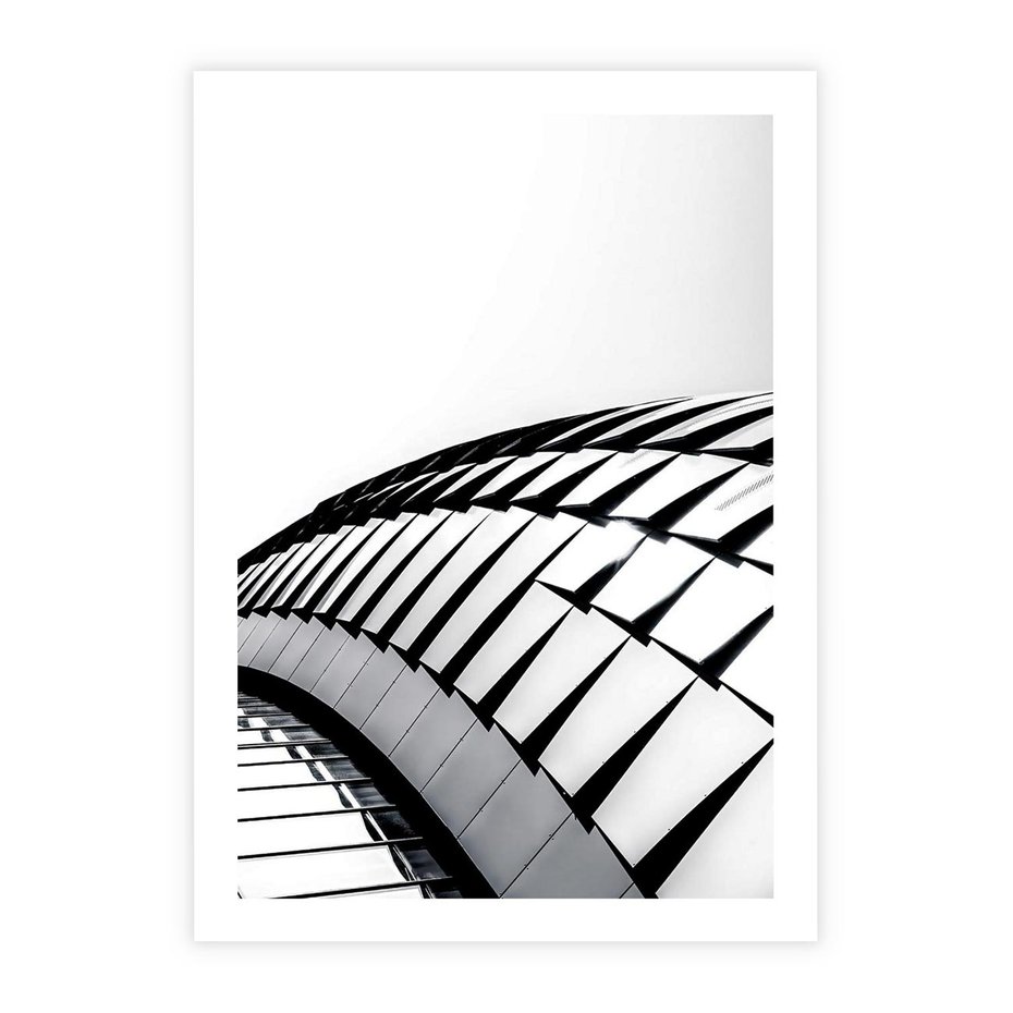 Plakat bez ramy 21x30 - Dynamiczne Kształty - architektura, obłe kształty
