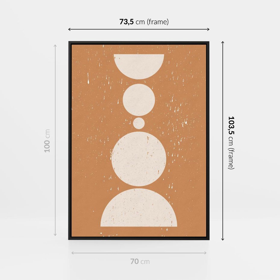 Obraz w ramie 70x100 - Podróżne Echa - mid century styl, nowoczesna grafika - rama czarna