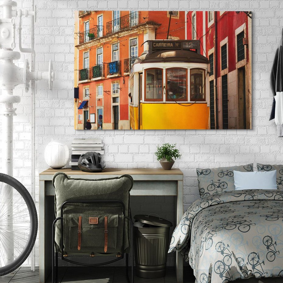 Obraz na płótnie 120x80 - Urok tramwaju w Lizbonie - Lizbona, tramwaj