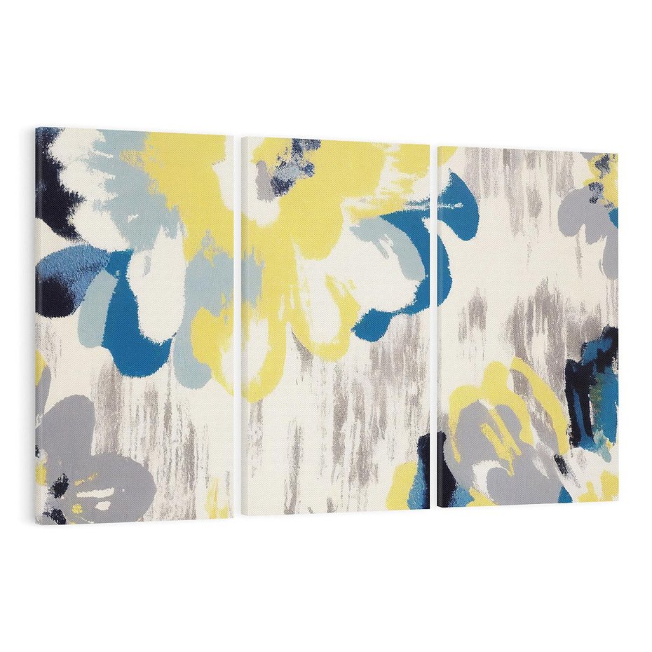 Obraz na płótnie 120x80 - Kwiatowe Impresje - malowane duże kwiaty, kolory żółty