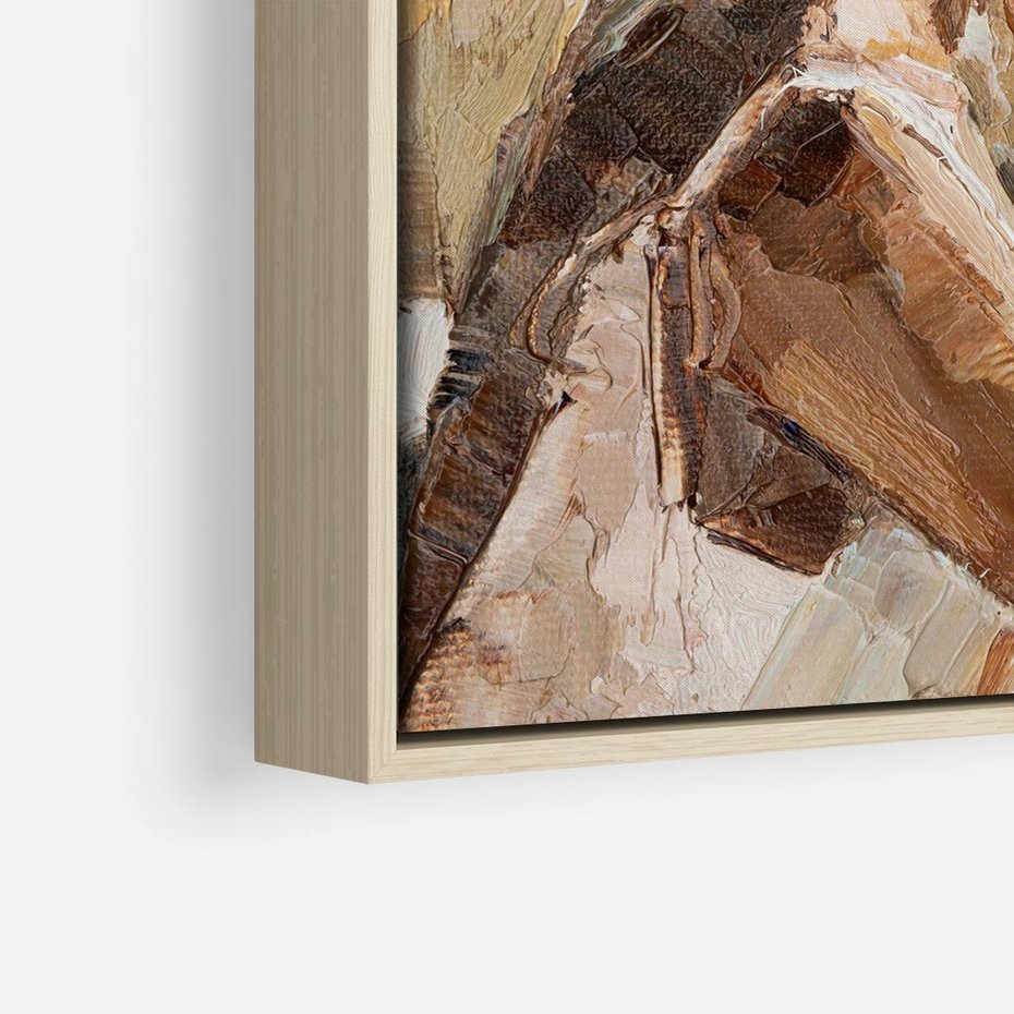 Obraz w ramie 50x50 - Wibracje - portret, kobieta - rama drewno