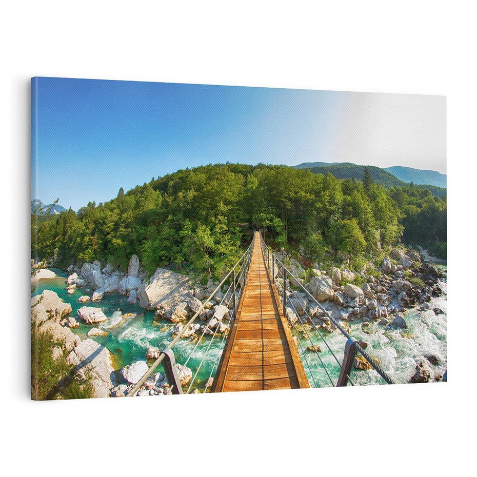 Obraz na płótnie 120x80 - Most w górach: siła natury - most, góry