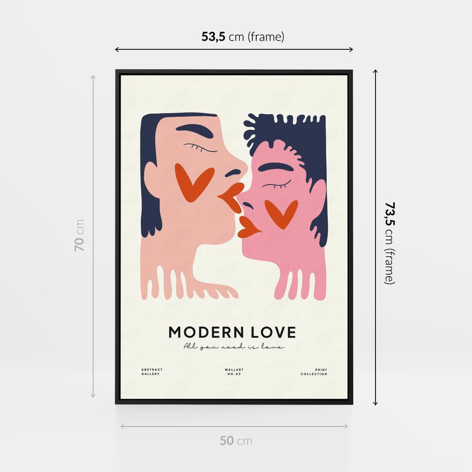 Obraz w ramie 50x70 - Miłość w Kompozycji - miłość, para zakochanych - rama czarna
