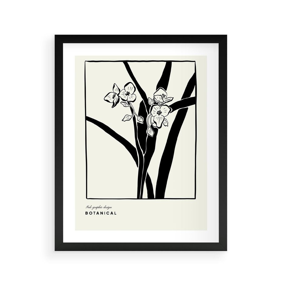 Plakat w ramie 40x50 - Symfonia kwiatowej ekspresji - kwiat, grafika - rama czarna