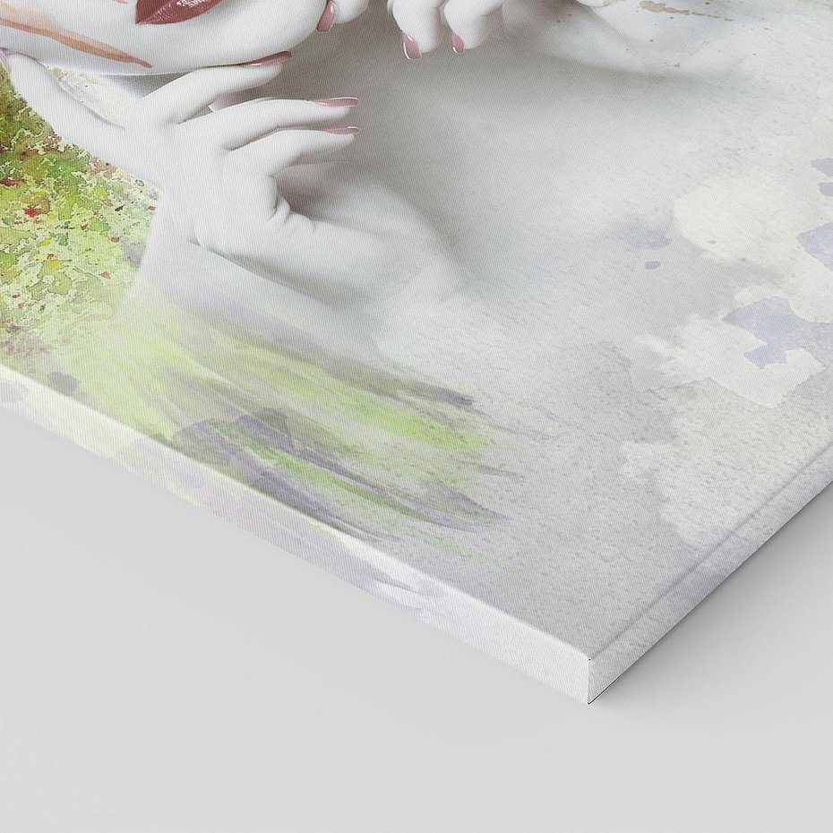 Obraz na płótnie 80x120 - Abstrakcyjna Ekspresja - Twarz w Kwiatowym Wirze - abstrakcja, twarz