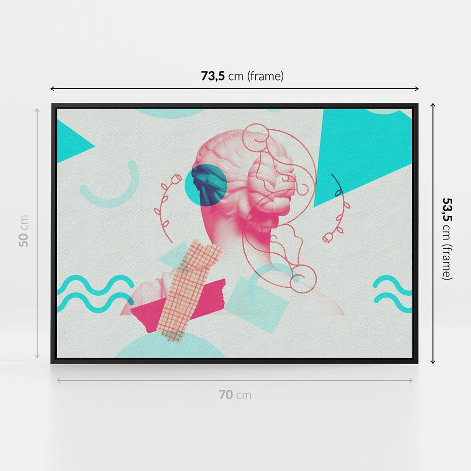 Obraz w ramie 70x50 - Sztuka w Różach - nowoczesna sztuka, kolaż ze zdjęć - rama czarna