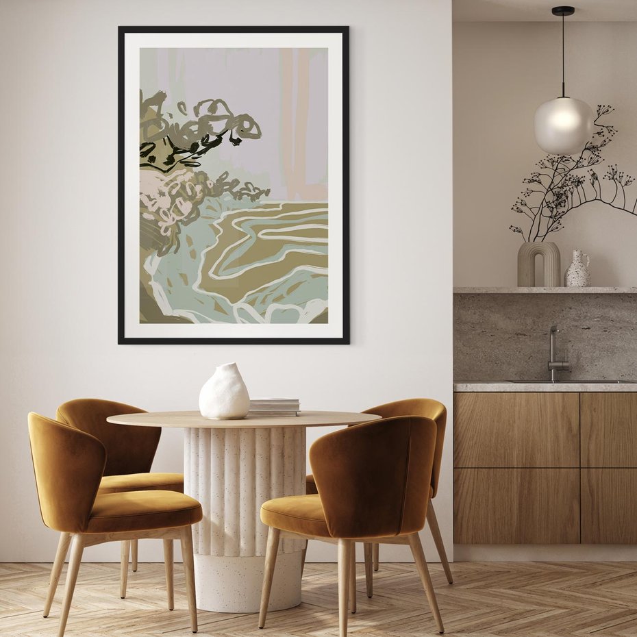 Plakat bez ramy 30x40 - Wizja Przestrzeni - pastelowy krajobraz, nowoczesny plakat