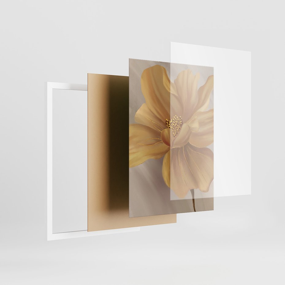 Zestaw obrazy w ramie 50x70 galeria - Kwiaty, jak, obraz, olejny, złoto - rama biała