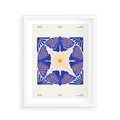 Plakat w ramie 40x50 - Księga Abstrakcji - abstrakcyjna boho kompozycja, granatowe ćmy - rama biała