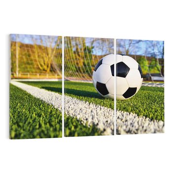 Obraz na płótnie 120x80 - Pasja na Boisku: Piłka Nożna - boisko, piłka
