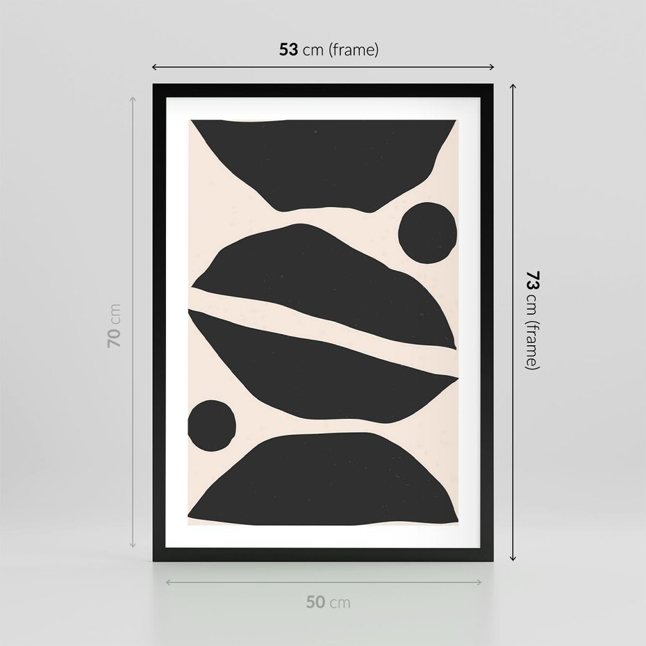 Plakat w ramie 50x70 - Surowa Abstrakcja - abstrakcyjny nowoczesny obraz, surowość - rama czarna