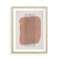 Plakat w ramie 50x70 - Rozmyte Widzenia - abstrakcyjna akwarelowa plama, nieregularne kreski - rama drewno