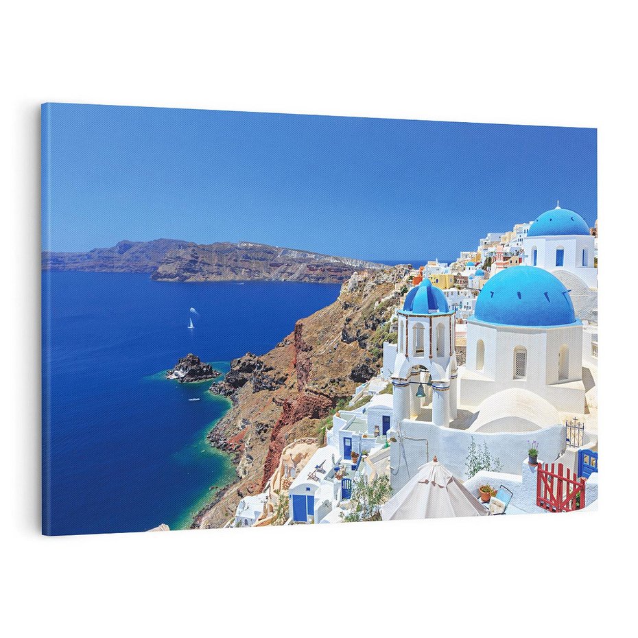 Obraz na płótnie 70x50 - Santorini i Morze Błękitów - Grecja, Santorini