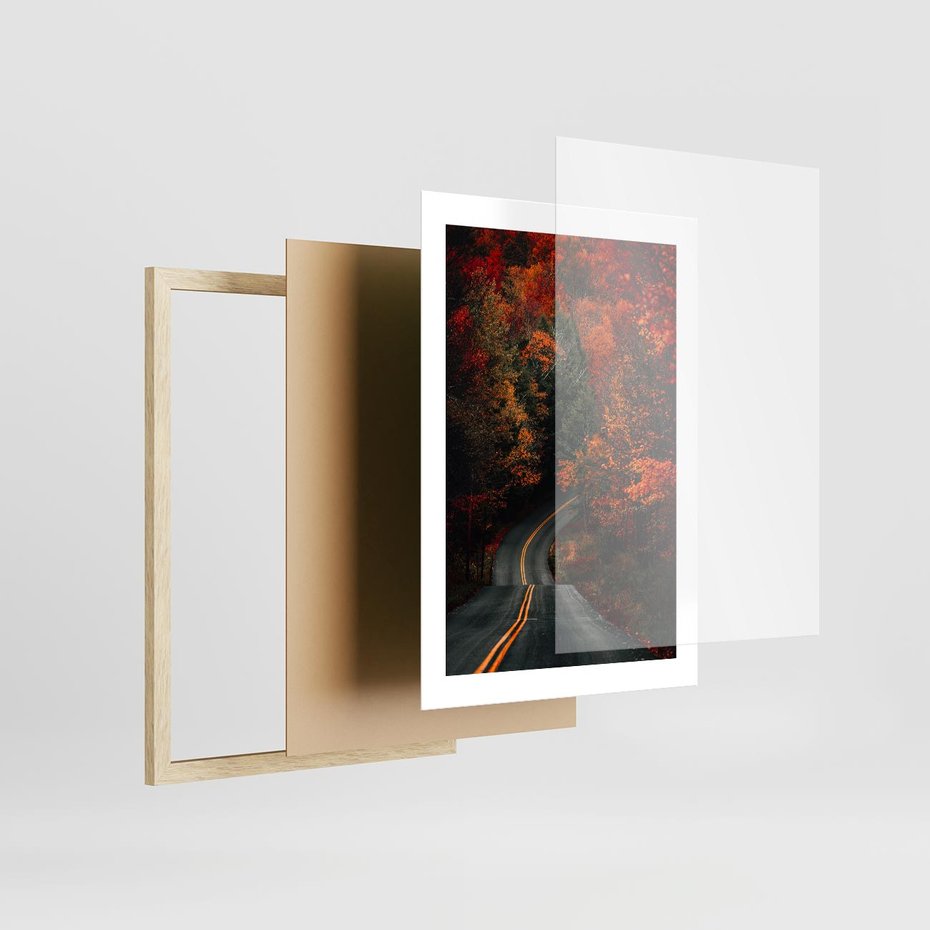 Plakat w ramie 30x40 - Jesienne Podróżowanie - fotografia, jesień - rama drewno