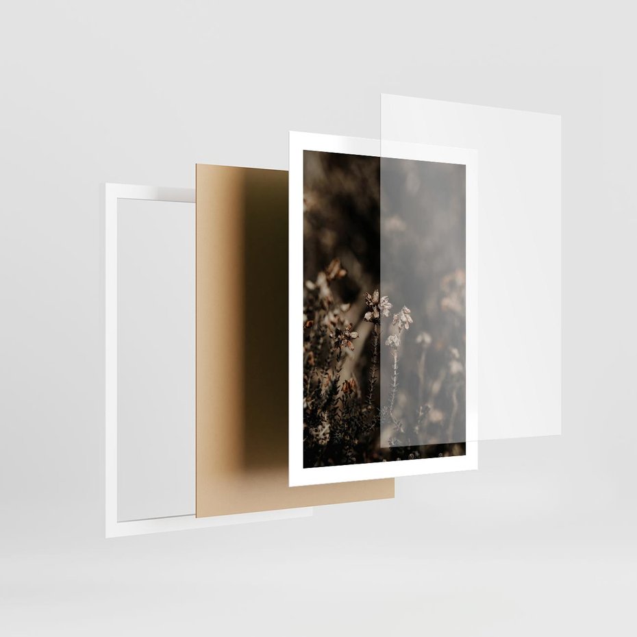 Plakat w ramie 50x70 - Jesienny Urok - suche trawy, jesienny pejzaż - rama biała