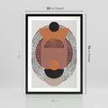 Plakat w ramie 50x70 - Abstrakcja w Odcieniach Brązu i Beżu - geometria, abstrakcyjna grafika - rama czarna