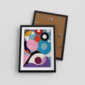 Plakat w ramie 30x40 - Kolorowe Ulotności - abstrakcyjny obraz olejny, żywe kolory - rama czarna