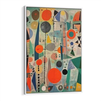 Obraz w ramie 80x120 - Wewnętrzne Zagadki Kształtów - abstrakcyjny obraz, sztuka abstrakcji - rama biała