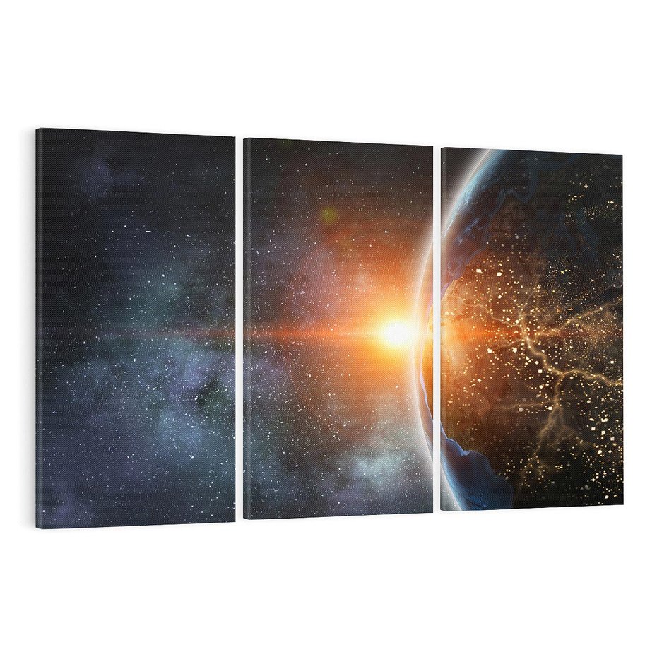 Obraz na płótnie 120x80 - Fascynująca kosmiczna aura - kosmos, ziemia