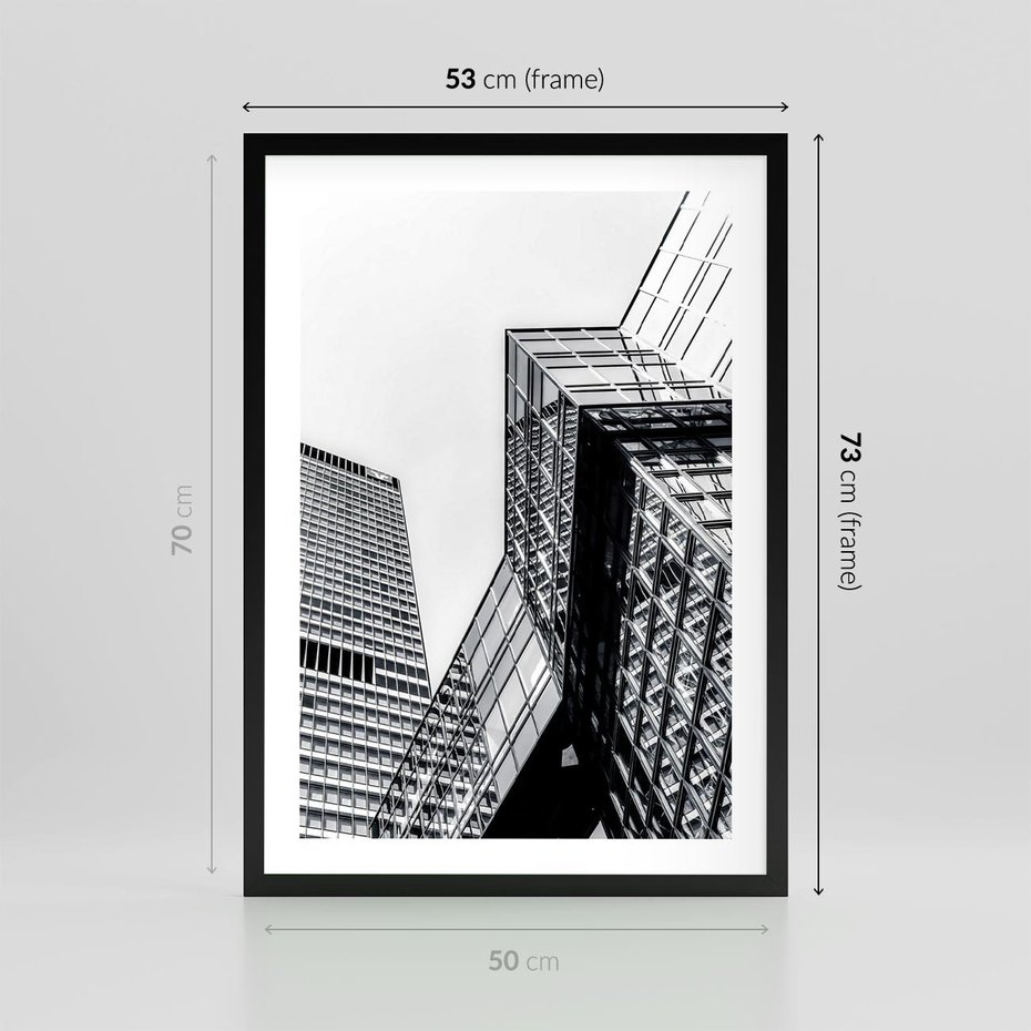 Plakat w ramie 50x70 - Fotografia Wieżowców - architektura, budynki - rama czarna