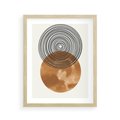 Plakat w ramie 40x50 - Taniec Okręgów - boho obraz, geometria - rama drewno